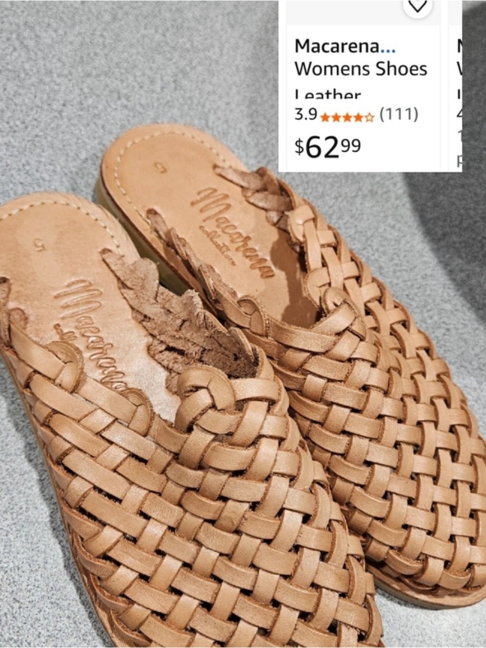 Macarena Woven Slide Sandals in Tan size 5/8 us - Picture 9 of 9